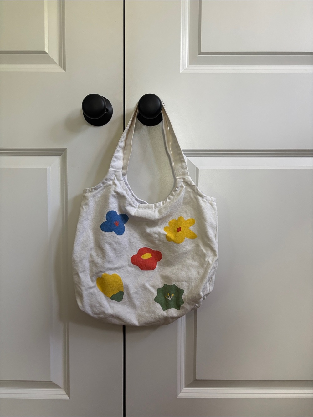 Princess Polly White Canvas Tote with Colorful Floral Prints